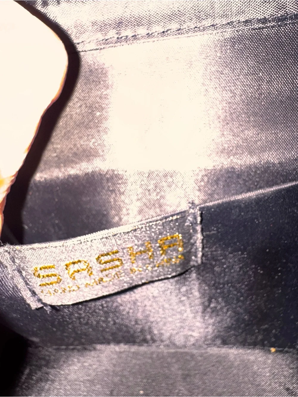 Sasha Satin Beaded Evening Bag Clutch or Shoulder Bag Convertible Black_8